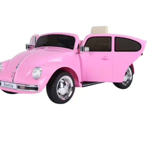 Volkswagen Beetle Kids Electric Ride On Car - Pink Age 3+