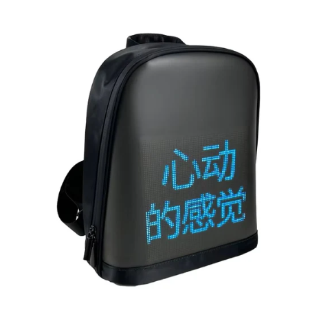 LED display backpack R1 motorcycle backpack with customizable programmable smart light-up digital display