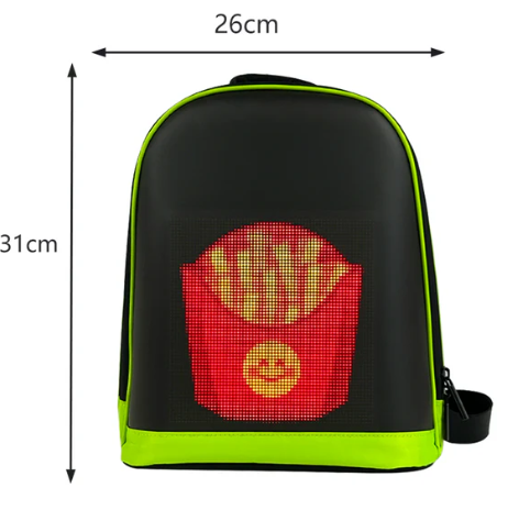 LED display backpack R1 motorcycle backpack with customizable programmable smart light-up digital display