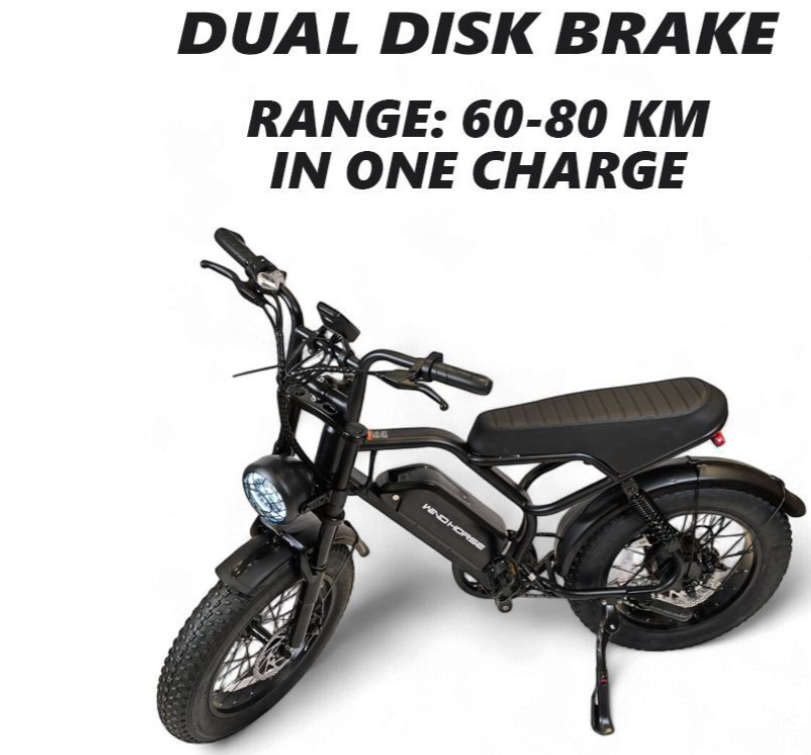 Windhorse V8 Fat Tyre E Bike 48V 18Ah 750W 2025 NEW Model
