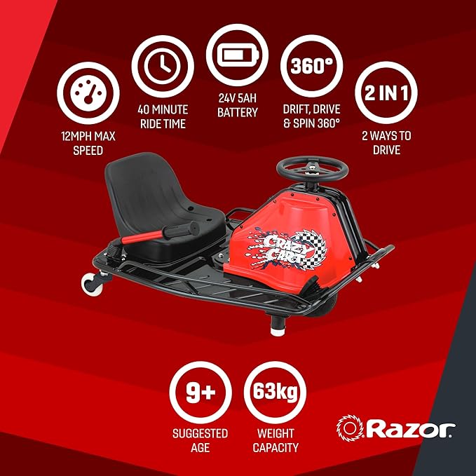 Razor Crazy Cart Jr. 2.0 KIDS Age 2-12