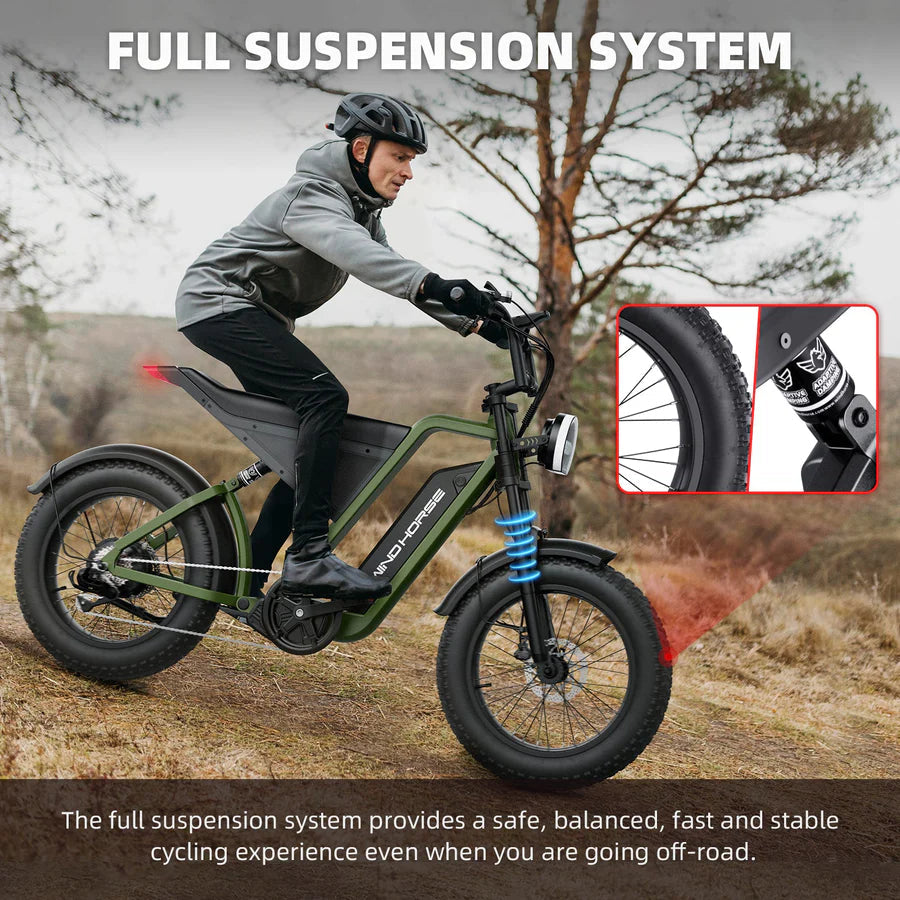WindHorse D3 Fat Tyre All Terrain Electric Bike 48V 18Ah 1000W