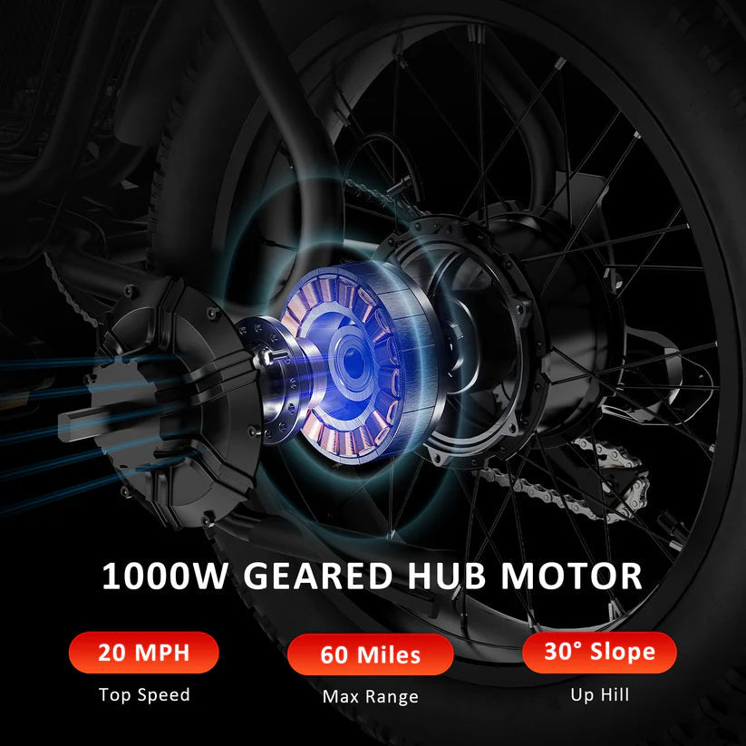 Windhorse D5 Electric Bike 48V 21Ah 1000W Fat Tyre 70Km Range